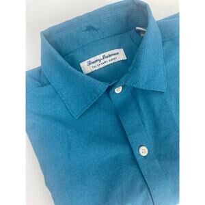 Tommy Bahama Island Zone Silk Shirt Men’s S Coral Blue Button Down